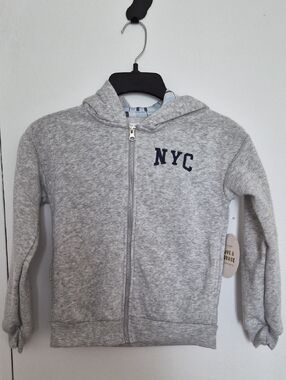 no comment girls NYC Fleece Lined Hooded Sweatshirt Gray Color Size S(7/8)